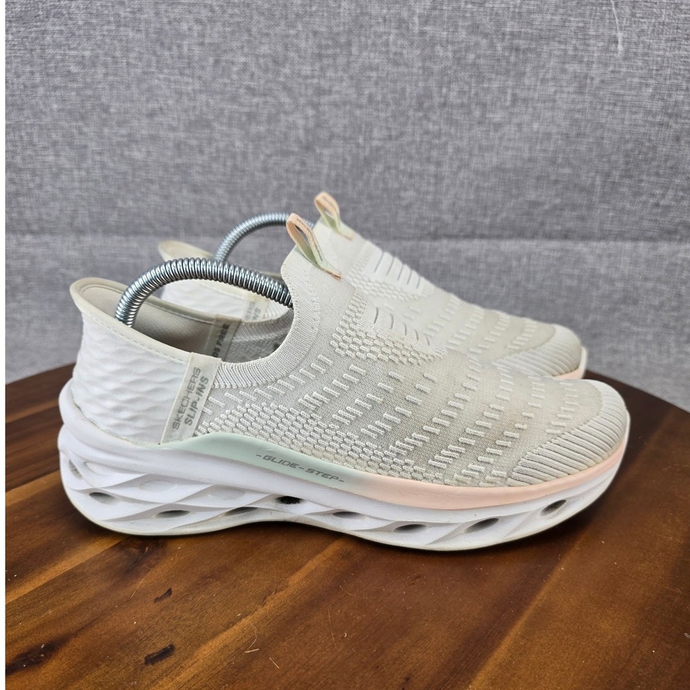 Skechers Slip-ins Glide-Step Altruism Womens 9 White Multi Sneakers 150192